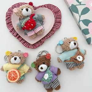 꽃순이 곰돌이 키링 스트랩 차키 핸드폰 키홀더 커플 가방 인형 친구선물