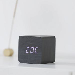 [리퍼]아이우드 LED 무소음 우드 사각 탁상시계 2colors