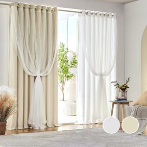 ON 마리 이중레이스 암막커튼 2장 2color 3size