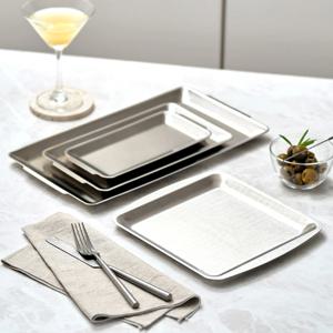 스텐 304 사각 플레이트 4종 택1 플레이팅 트레이 오븐 에어프라이