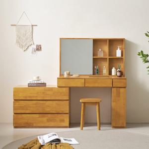 이스테지아 원목 확장형 수납 화장대 (의자별도)