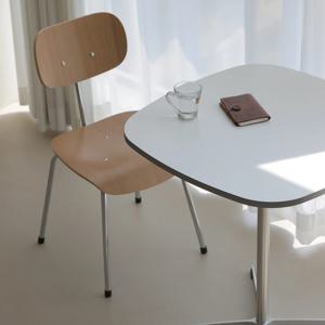 [리퍼] 실버엣지 화이트 HPL 원형 사각 카페 테이블 700 사이즈