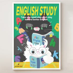 영어 공부 그림 알파벳 독서 포스터 교육 책읽기 아이방 꾸미기