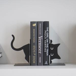 철제 고양이 북엔드 오브제 책상정리 책꽂이 (2P)세트