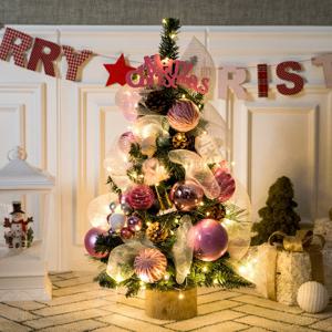 크리스마스 미니트리 워머 완제품 풀세트 LED 오베로엔젤핑크 75cm 장식