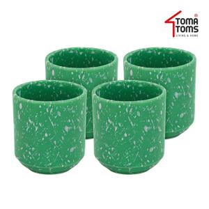 뉴트로 도자기 분식그릇 물컵 x 4인