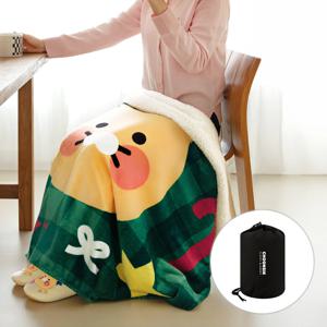 카카오프렌즈 춘식이 양털 담요 파우치 세트 블랭킷 극세사 두꺼운 겨울 캠핑 대형