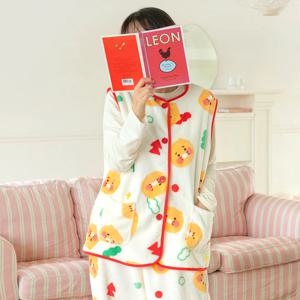 카카오프렌즈 춘식이 코지 수면조끼 겨울 잠옷 파자마 극세사 홈웨어