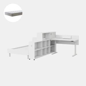 멘디 모션데스크 풀패키지D(1200모션,2000파티션책장,침대)