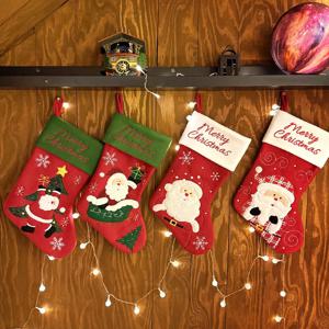 X-MAS 크리스마스 양말 트리 장식 소품 선물포장 주머니