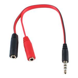 3.5mm AUX 4극 헤드셋 마이크 이어폰 Y분리 젠더 케이블 U4YS