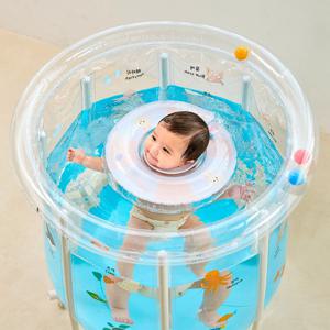 어린이 아기 수영장 + 아기 딸랑방울 신생아 베이비 목튜브+핸디펌프+탕온계 세트