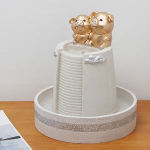 가정용 복돼지 신전 실내분수대 자연가습 미니 분수