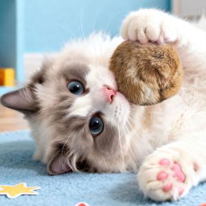 고양이 캣닢 공 볼 토끼털 장난감