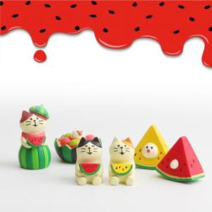 수박 요정 고양이 피규어 수조 어항 장식품 미니어처 6종세트