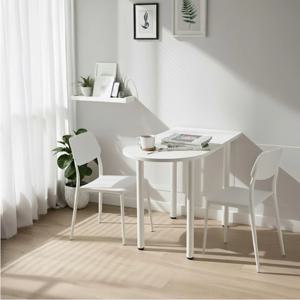 감성 화이트 반타원 테이블 공간활용 식탁 주방 거실 카페 사무실 책상 2인용 반원형