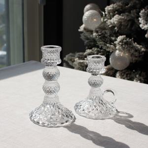 오브제 1구 유리 촛대 인테리어 소품 양초 홀더 테이퍼캔들