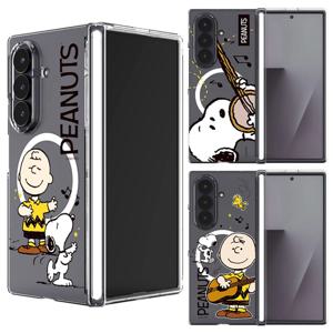 스누피 씽쏭 댄싱 맥세이프 오토홀드 힌지보호 투명 하드 케이스 갤럭시Z폴드7 갤럭시Z폴드6