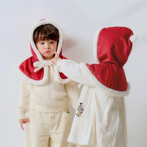 뽀글이 털 후드 아기 망토 유아 케이프