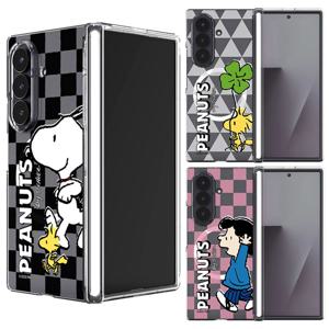 갤럭시Z폴드6 갤럭시Z폴드7 스누피 러닝 패턴 맥세이프 오토홀드 힌지보호 투명 하드 케이스