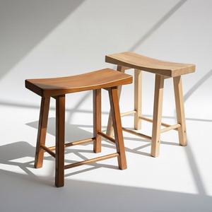 고무나무 카페 의자 우드 스툴 원목 풋스툴