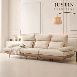 베이스 가죽 딥 스윙 4인 소파