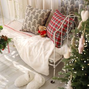 북유럽의 크리스마스 양면 트리 체크 쿠션커버 2color