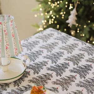 북유럽의 크리스마스 트리 린넨 테이블보 식탁보 2color 4size