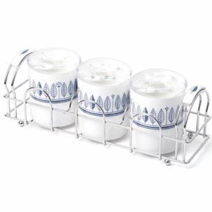 BSF 백산도자기 도자기양념통 4P세트 샤이닝 커피통4P세트 프림기 양념기 4472