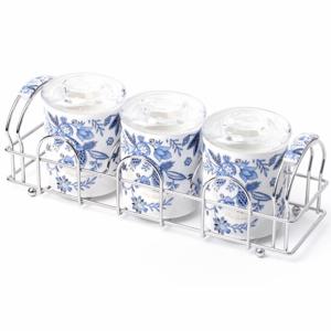 BSF 백산도자기 도자기양념통 4P세트 골드환타지아 커피통4P세트 프림기 양념기 4472