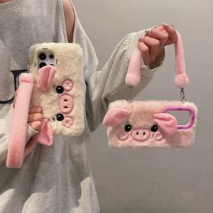 갤럭시 S25 S24 S23 FE 울트라 플러스 케이스 렌즈스탠드 피그 스트랩