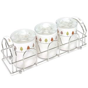 BSF 백산도자기 도자기양념통 4P세트 나무들 커피통4P세트 프림기 양념기 1691