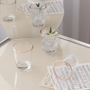 감성 술잔 세트 골드라인 소주잔 사케잔 4P - A Type