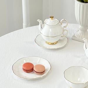 화이트 골드 1인 티포원 도자기 티팟세트 차우리기 티포트 집들이선물