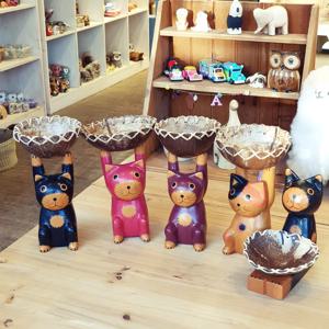 코코넛그릇 고양이받침