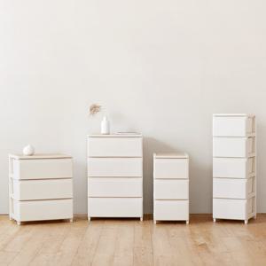 우드상판 증정! 데일리 서랍장 M 4단 옷 수납 펜트리 다용도 정리함 3colors