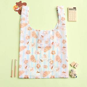 사각사각 브레드 밀크캣 패턴 마켓백 스탠다드 옐로우