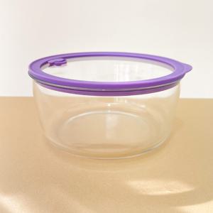 브리드 유리 밀폐용기 1650ml 내열 강화유리 올 글라스 실리콘 패킹 반찬통