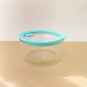 브리드 유리 밀폐용기 470ml 내열 강화유리 올 글라스 실리콘 패킹 반찬통