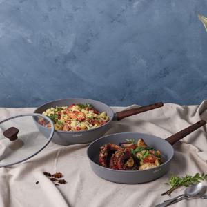 올뉴엘레강스 IH프라이팬 2종G세트 F28+W28+실리콘플랫유리커버