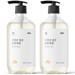 살림백서 구연산 주방세제 1L x 2개 (레몬향/알로에향) 맨손 설거지 과일 채소 세척