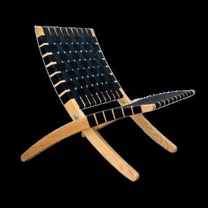 [해외] 쿠바 체어 접이식 원목 블랙 의자