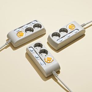 납작 틈새 고용량 개별 3구 콘센트 플러그 멀티탭 1m 접지 과부하