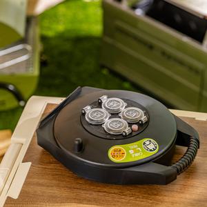 캠핑 10M 4구 슬림형 캡형 올블랙 리드선 전기 릴선