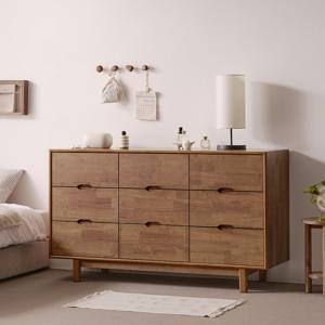 세컨하우스 와이드 광폭 원목 거실수납 서랍장 1500 3단9칸_J310