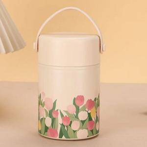 수저가 들어있는 보온 죽통 보온도시락 보온통 푸드자 이유식통