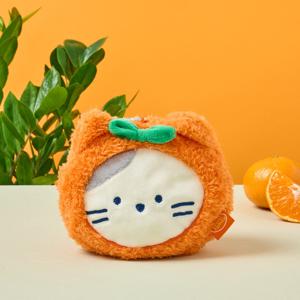 제주 귤 밀크캣 페이스 파우치 M 화이트