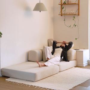 [예약판매] 베어 1인 코너형 패브릭 모듈 압축 소파 쇼파베드 4colors