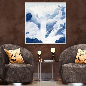 겨울 폭포 그림 알루미늄액자 성탄절 크리스마스 눈내린 풍경 거실 카페 인테리어 액자