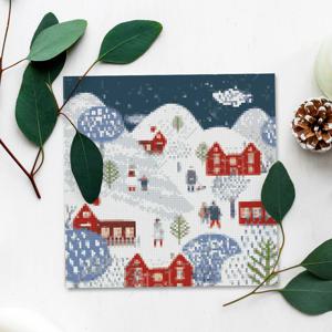 DIY 보석십자수 액자형캔버스_계절시리즈 화이트 겨울 (30X30)